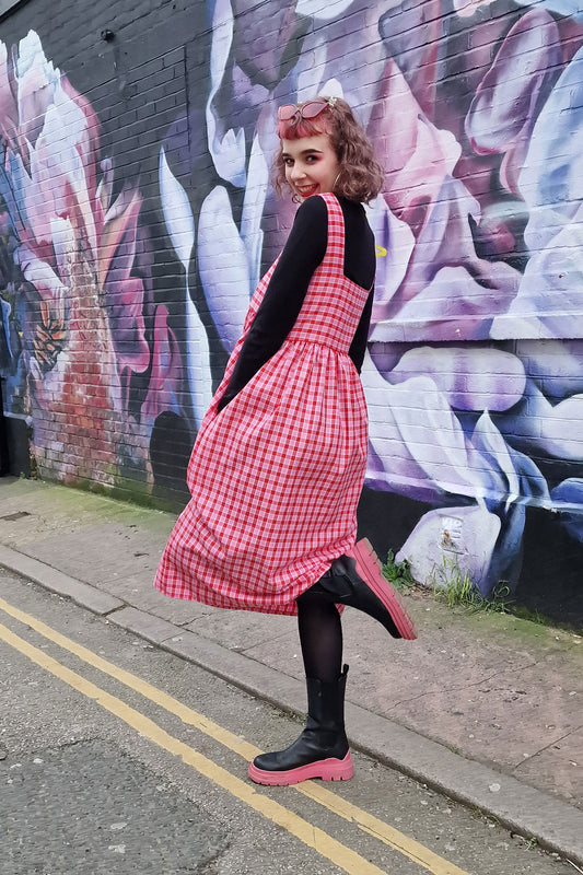 Lottie Dress in Pink Gingham