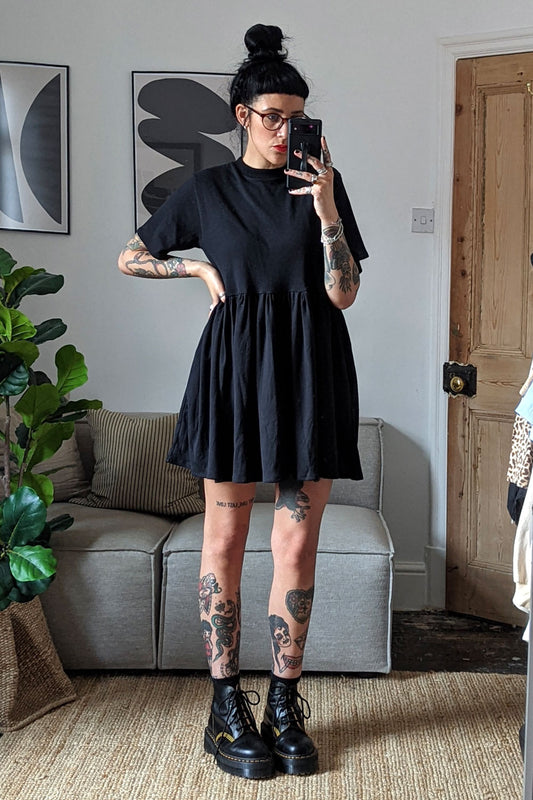 Amelia Dress in Black Organic Cotton