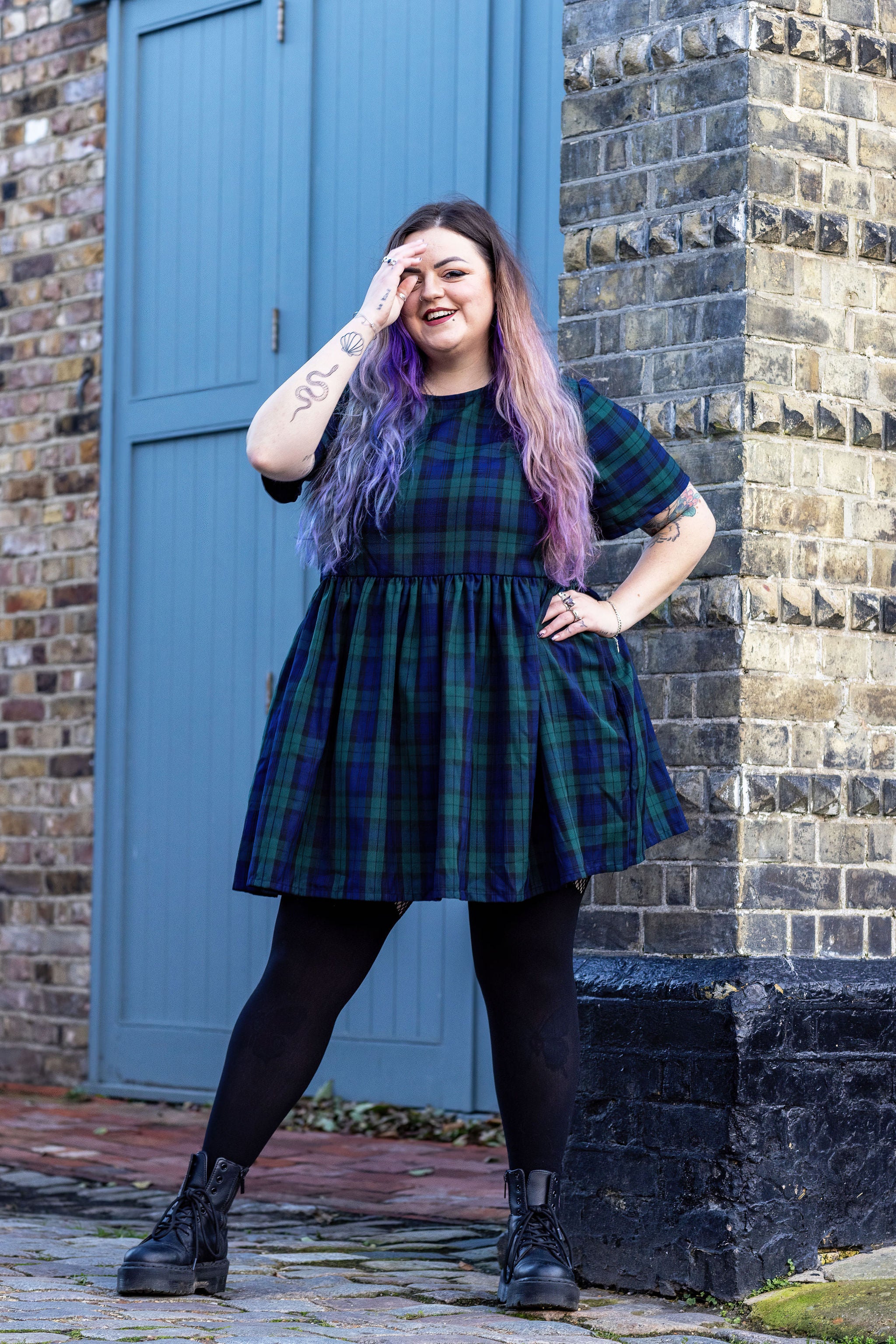 Plus size tartan clearance dress