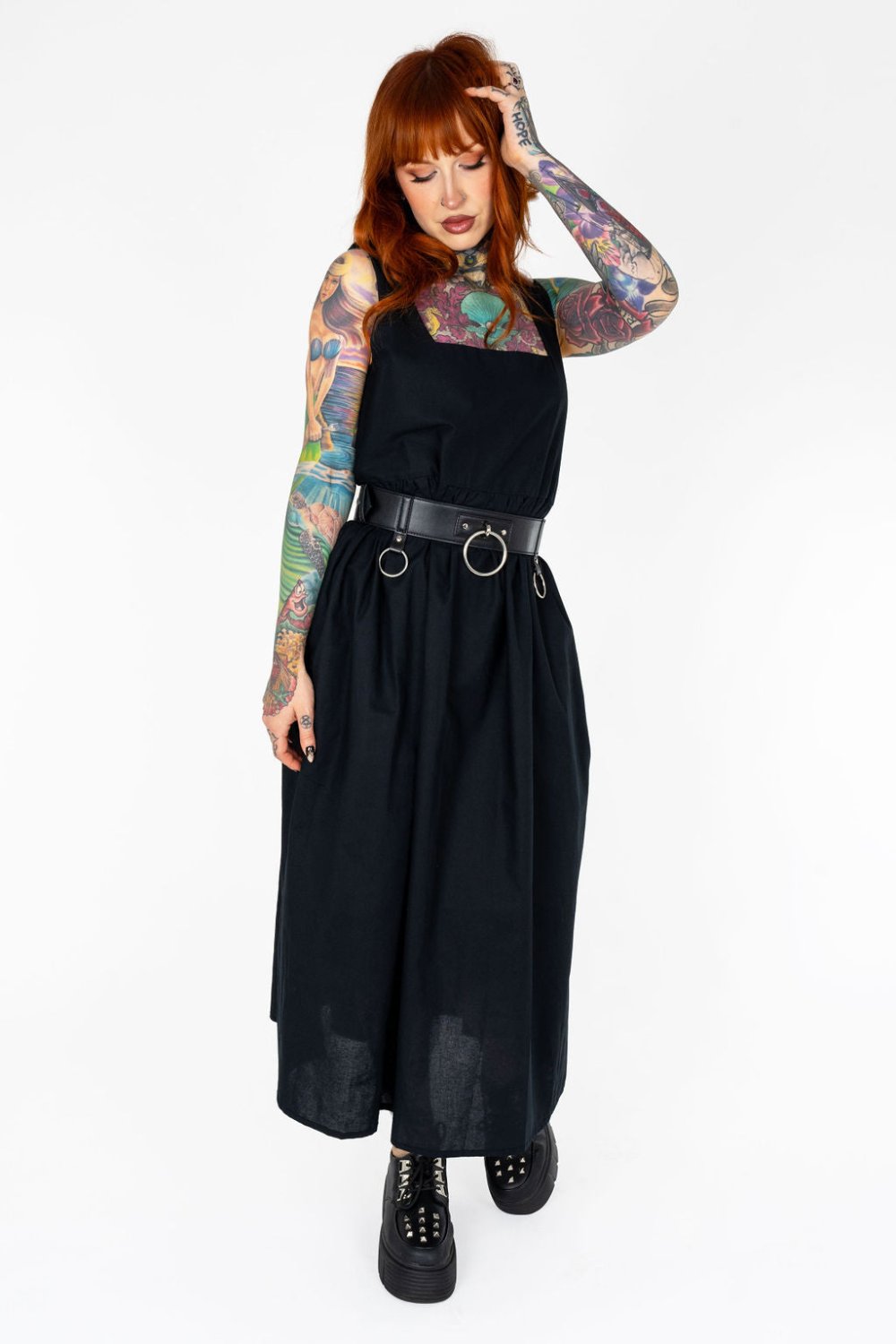 Lottie Dress in Black Cotton