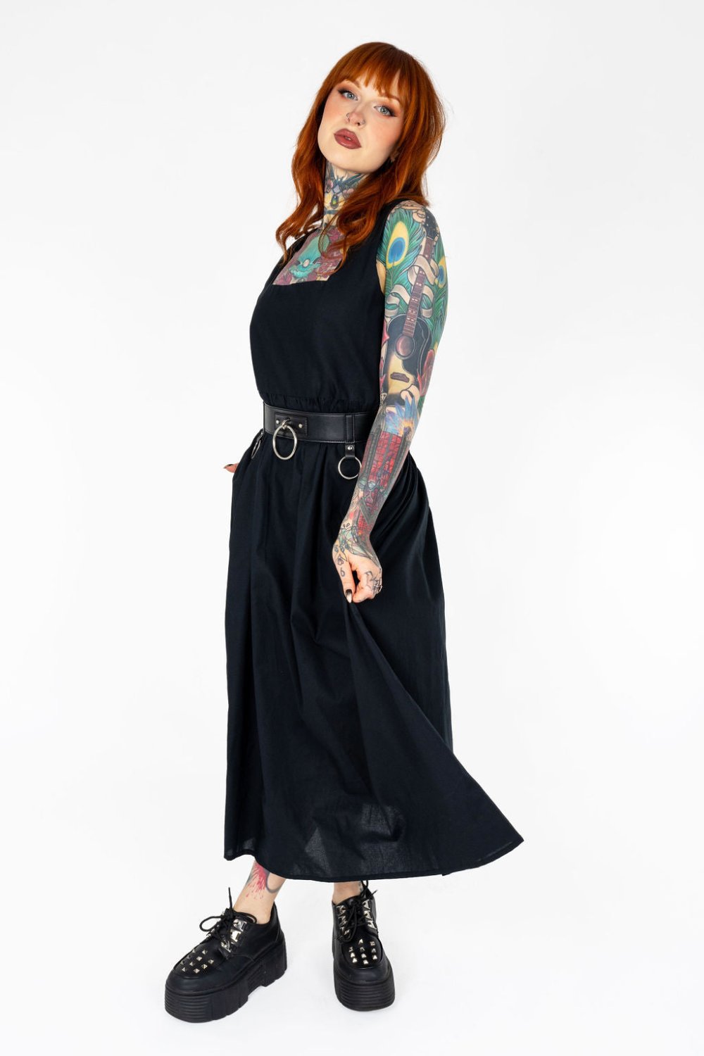 Lottie Dress in Black Cotton