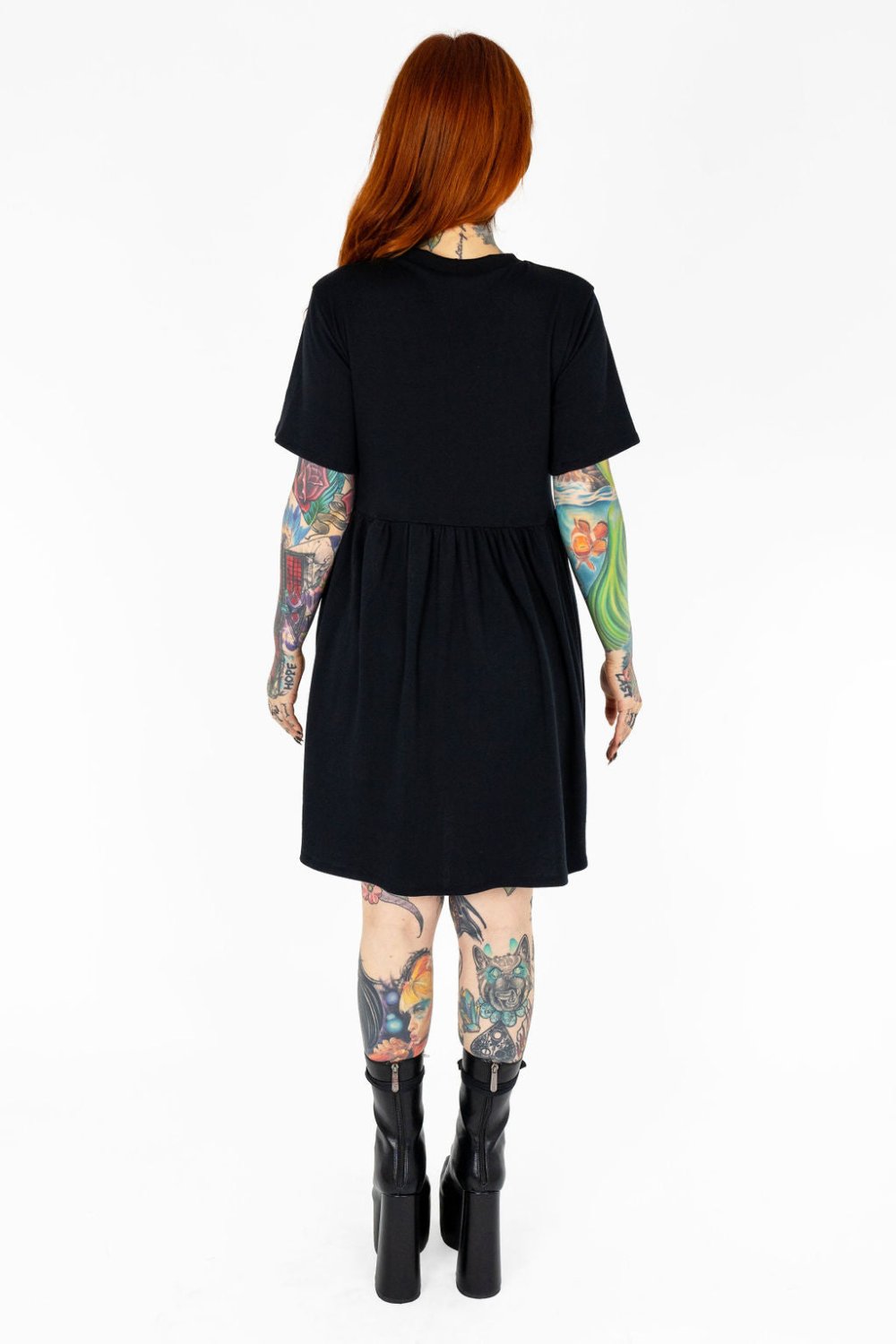 Amelia Dress in Black Organic Cotton