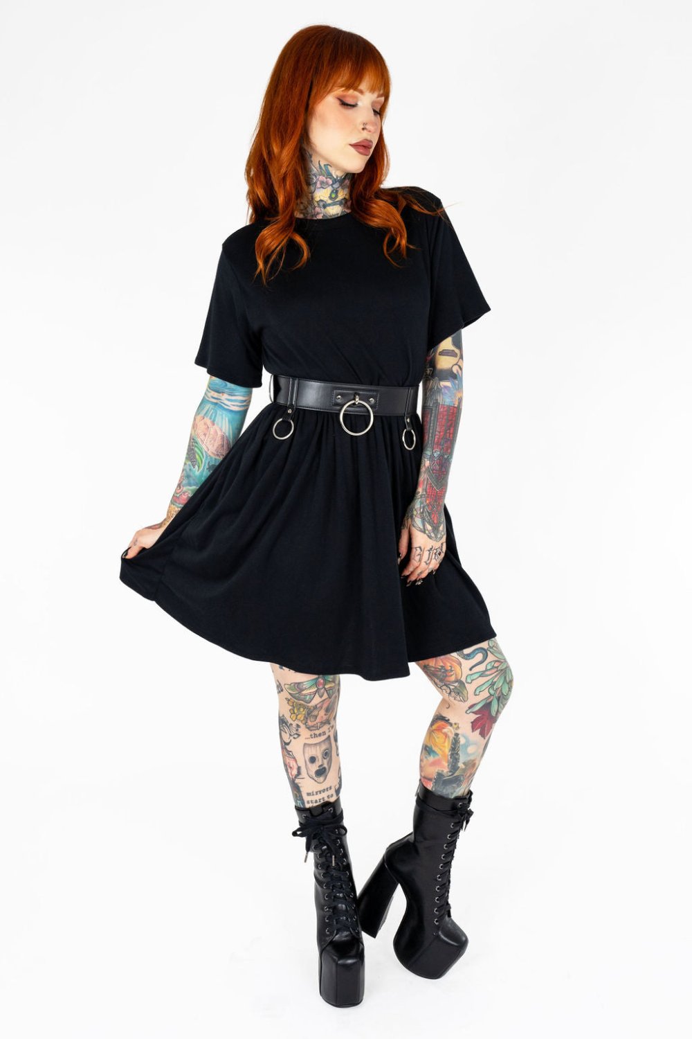 Amelia Dress in Black Organic Cotton