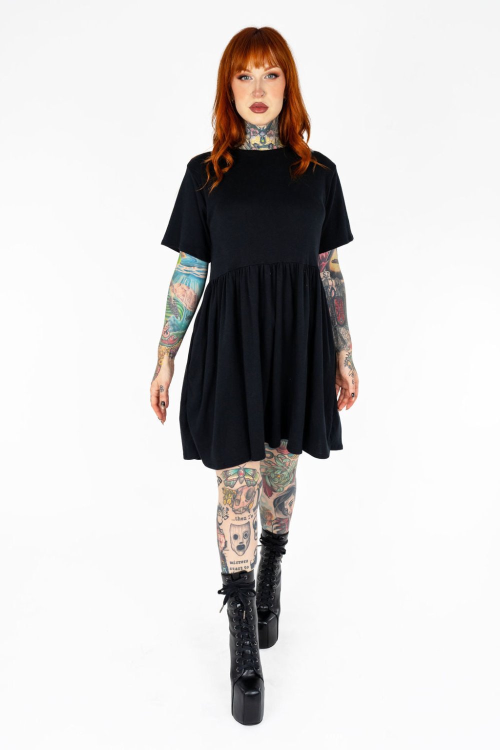 Amelia Dress in Black Organic Cotton