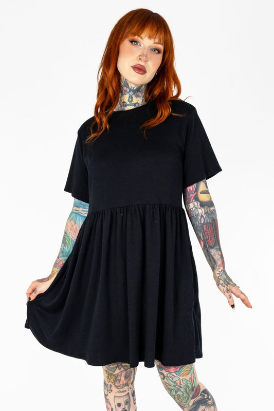 Amelia Dress in Black Organic Cotton