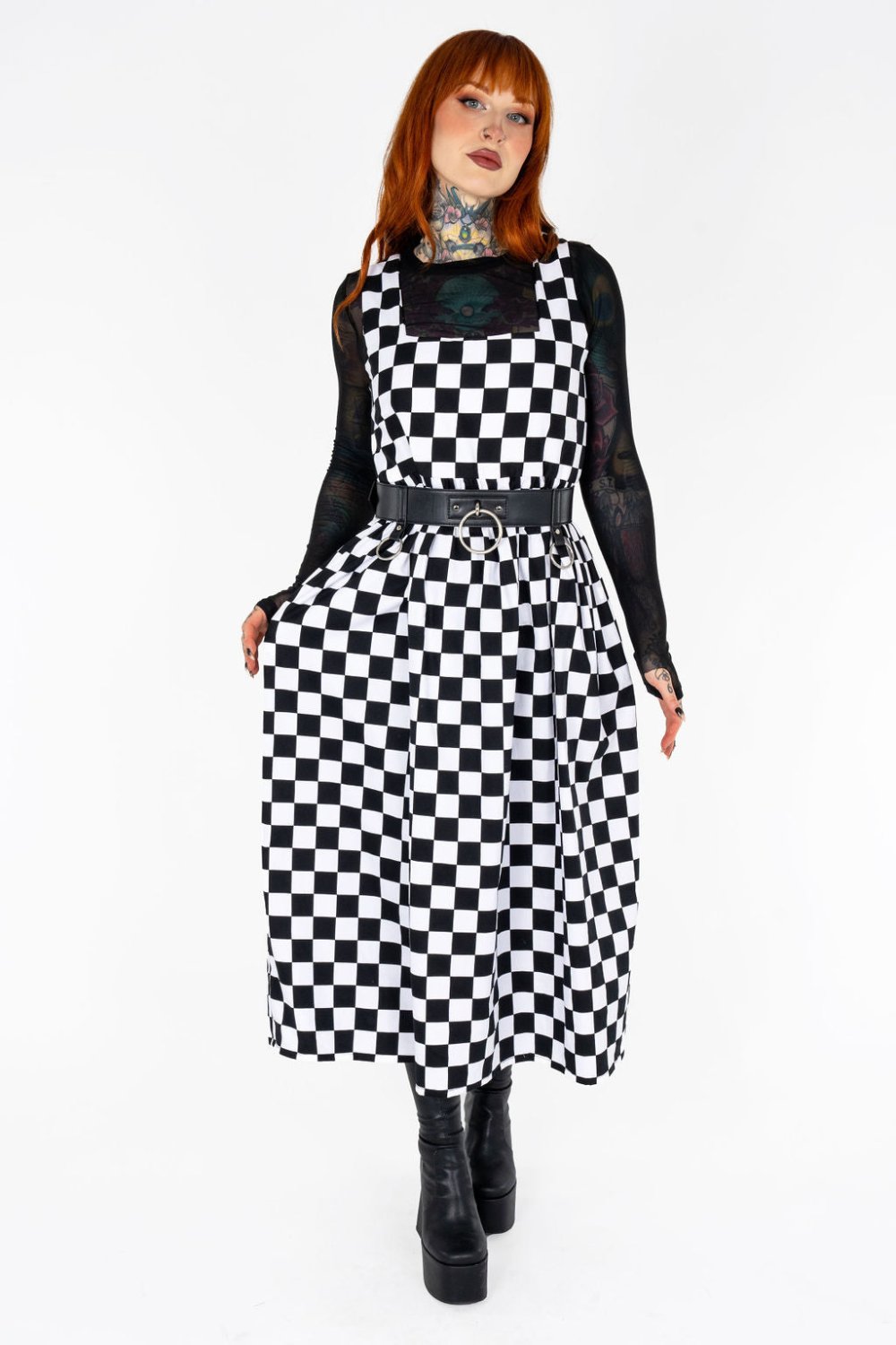 Lottie Dress in Checkerboard