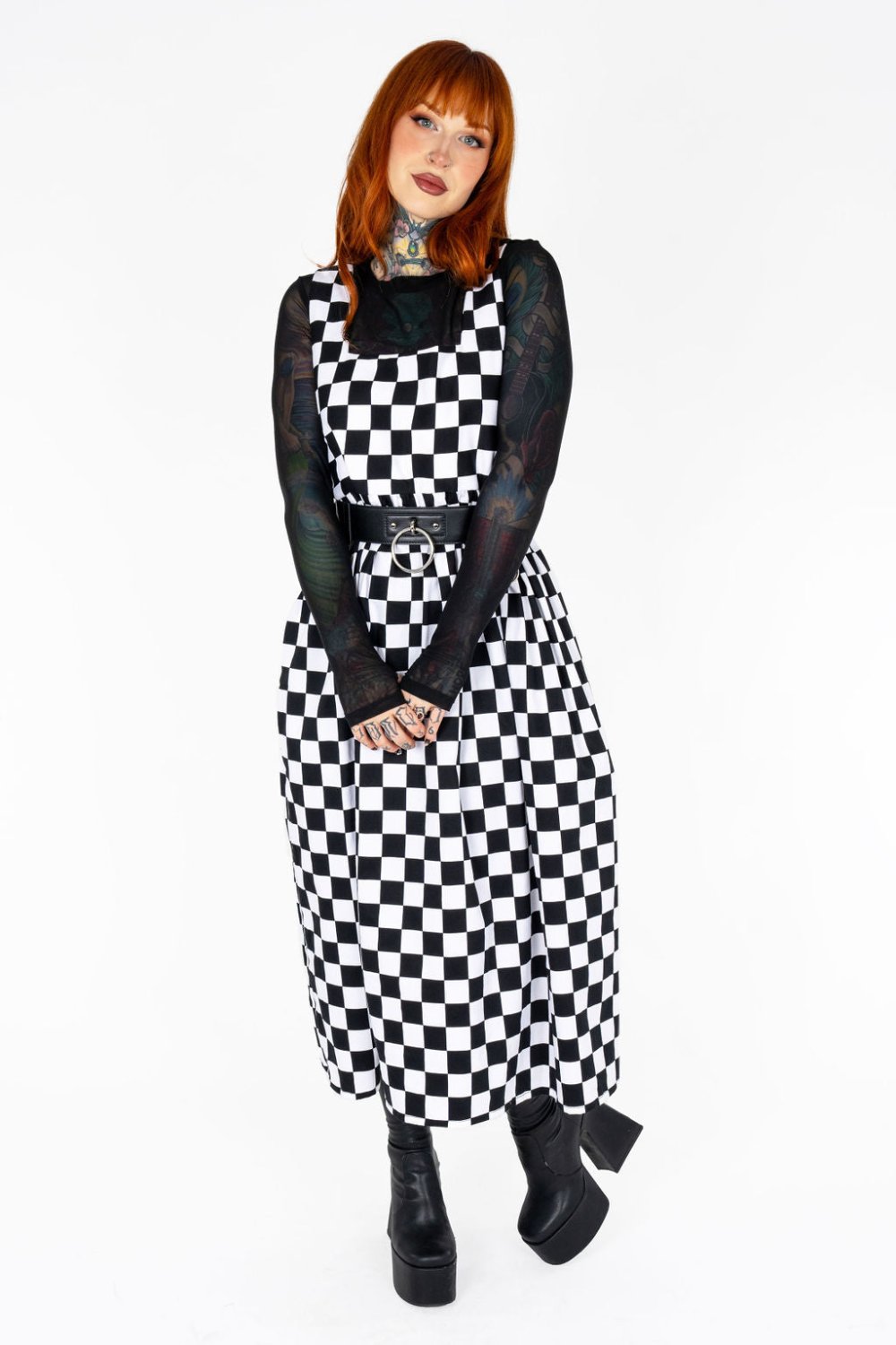 Lottie Dress in Checkerboard