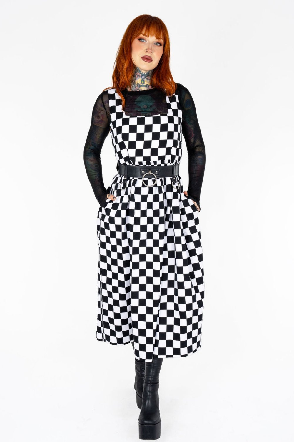 Lottie Dress in Checkerboard