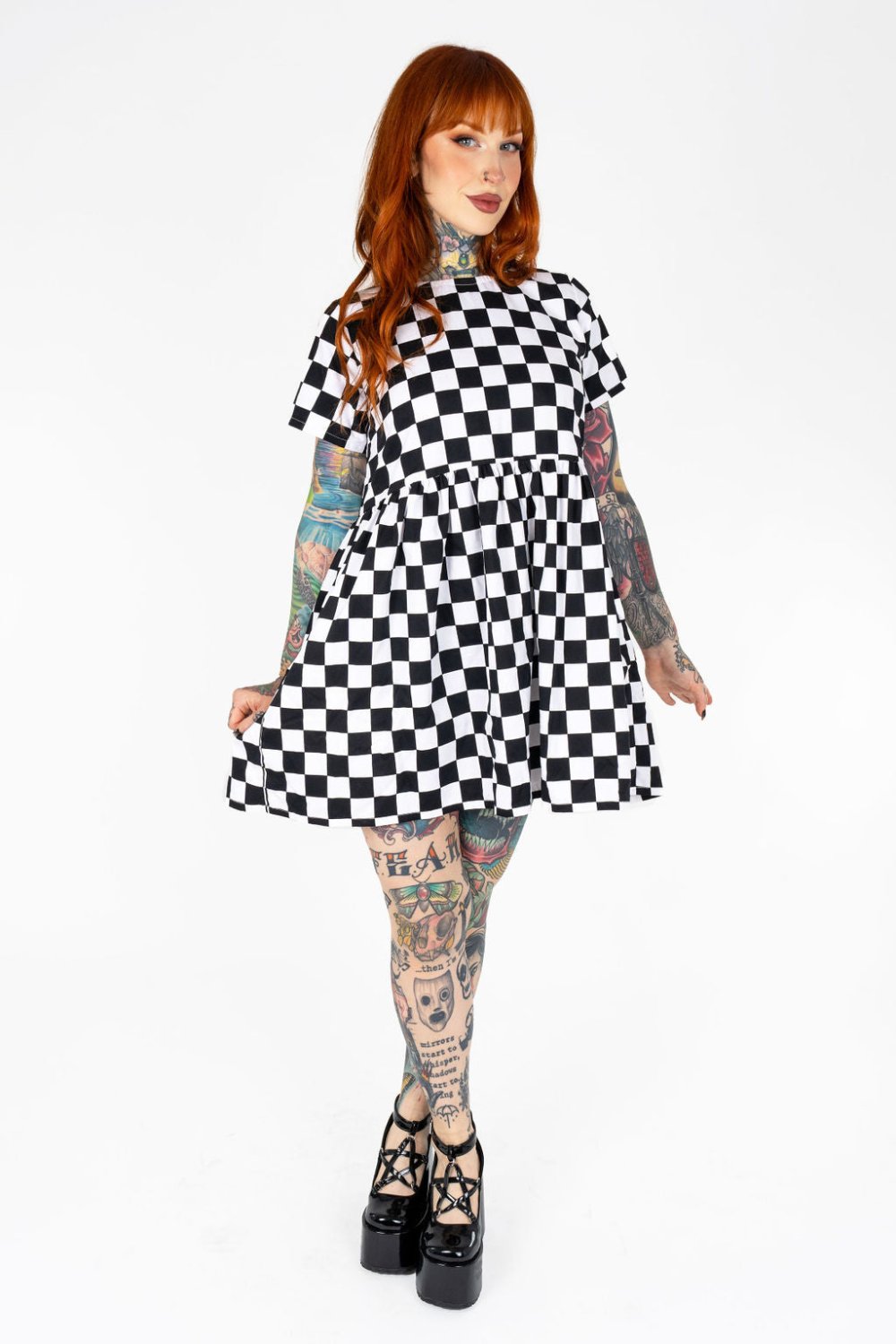 Black & white checkered dress on sale