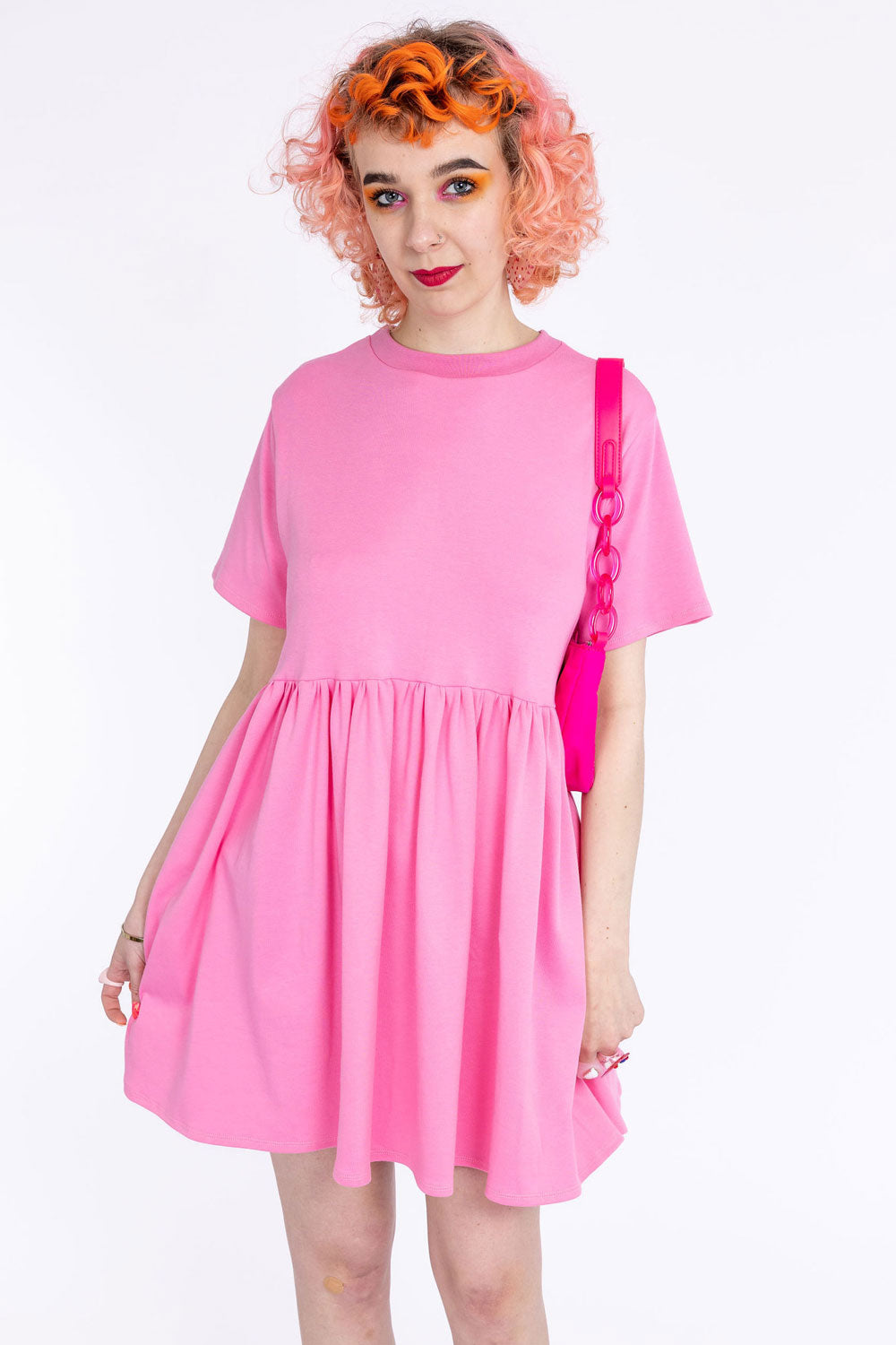 Amelia Dress in Pink Cotton