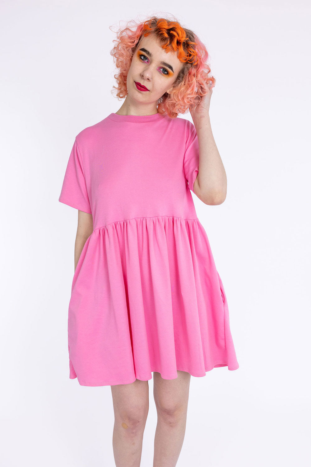 Amelia Dress in Pink Cotton
