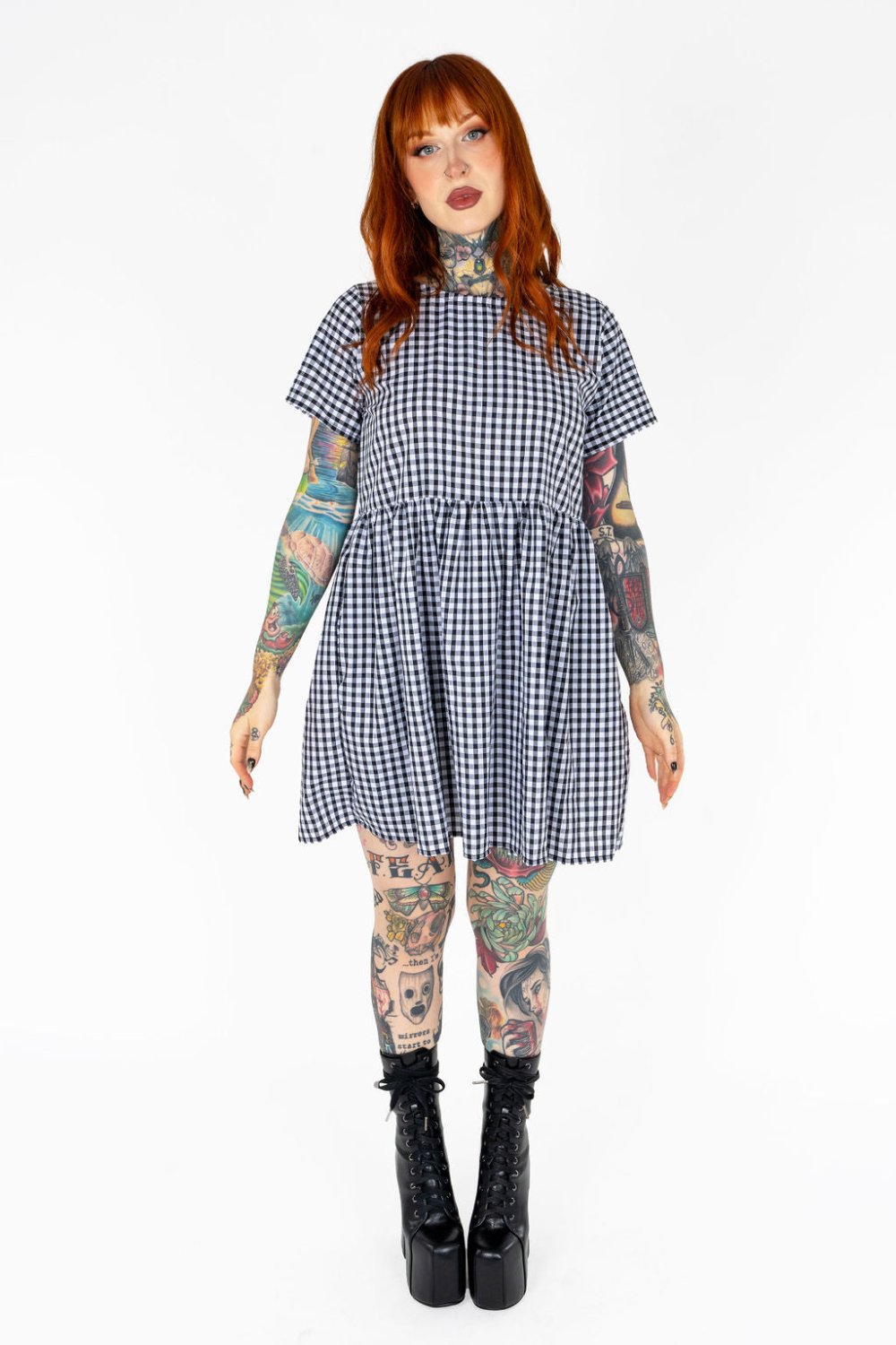 Emily Dress in Black Gingham