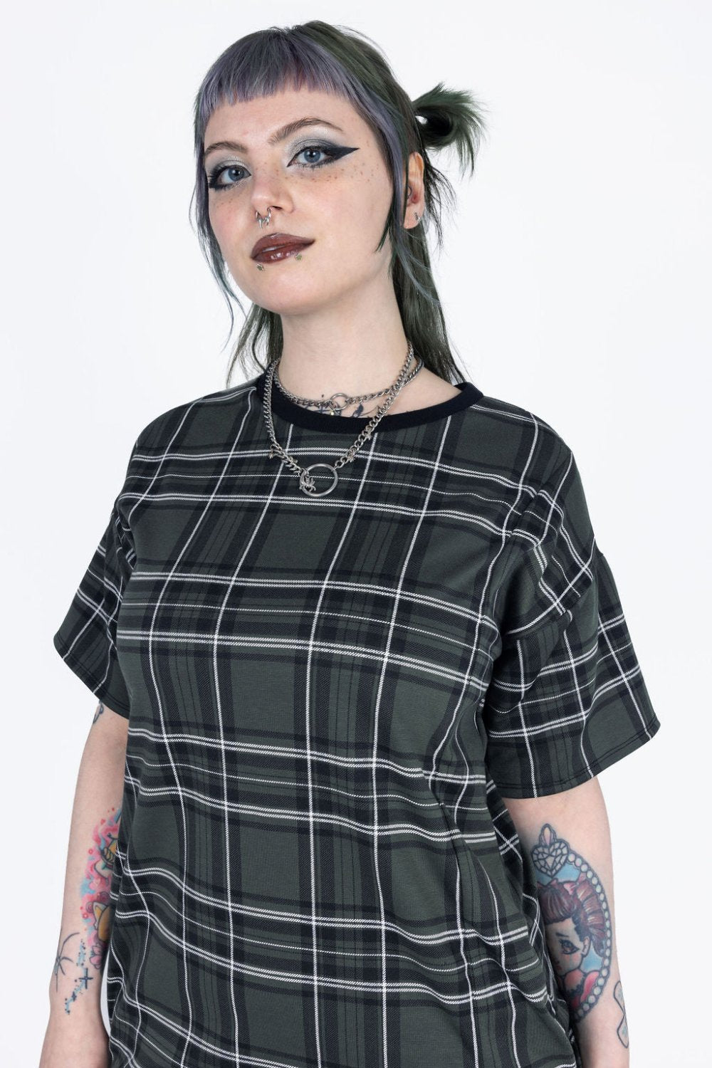 Becky Dress in Green Tartan