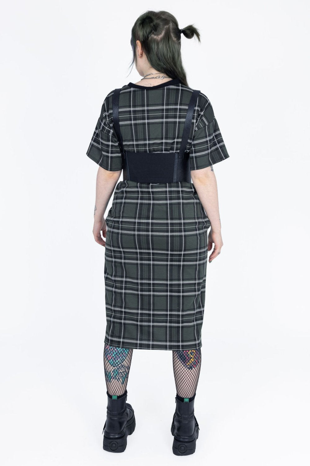 Becky Dress in Green Tartan