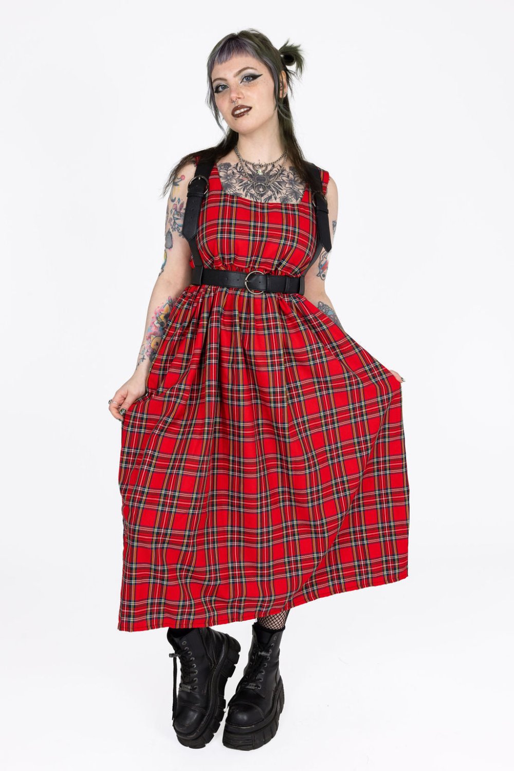 Lottie Dress in Red Tartan