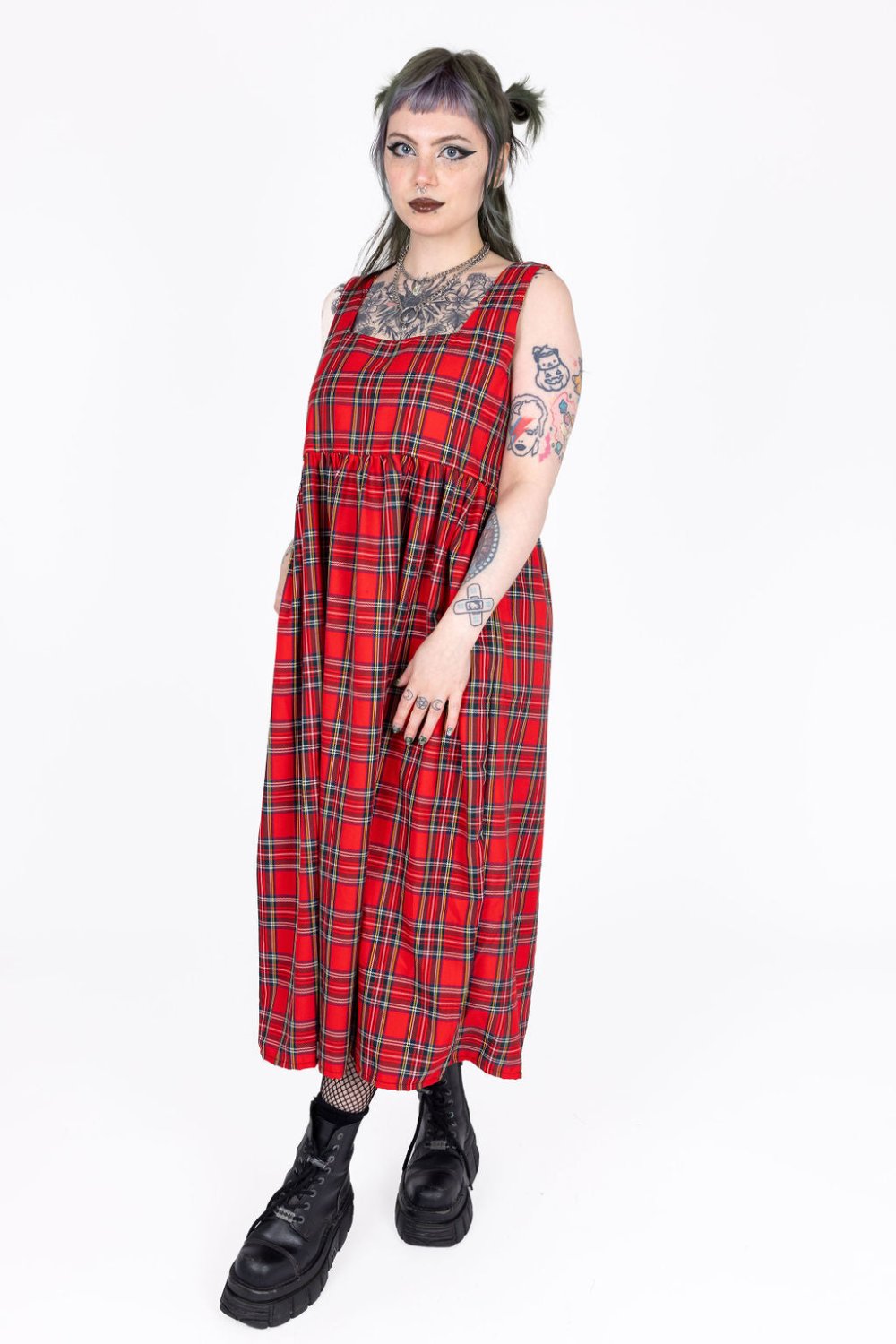 Lottie Dress in Red Tartan