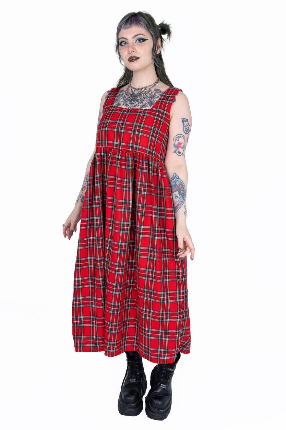 Lottie Dress in Red Tartan