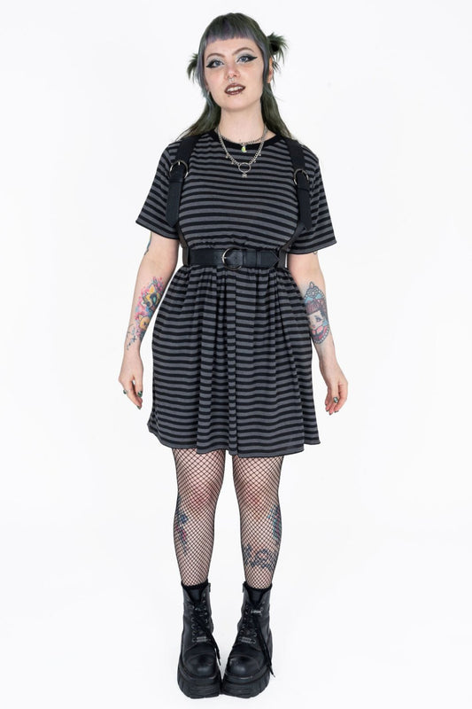 Amelia Dress in Dark Stripe