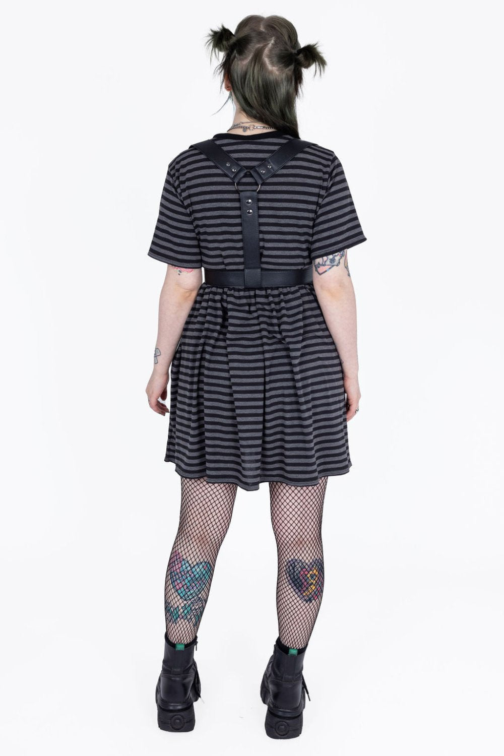 Amelia Dress in Dark Stripe