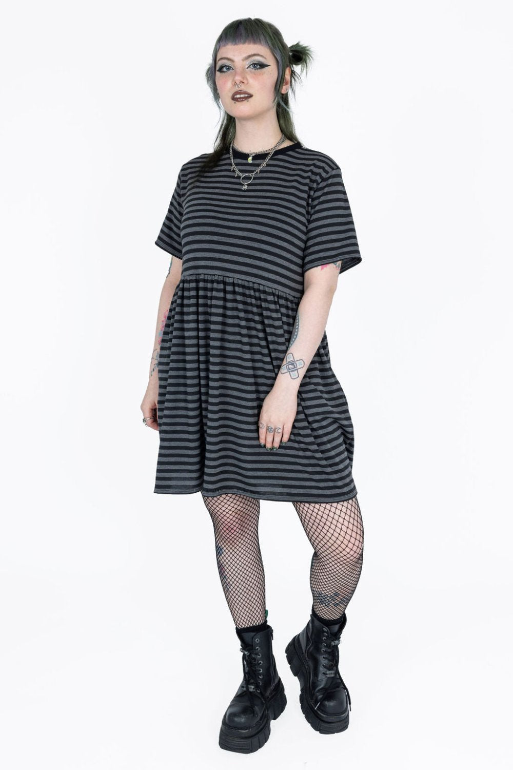 Amelia Dress in Dark Stripe