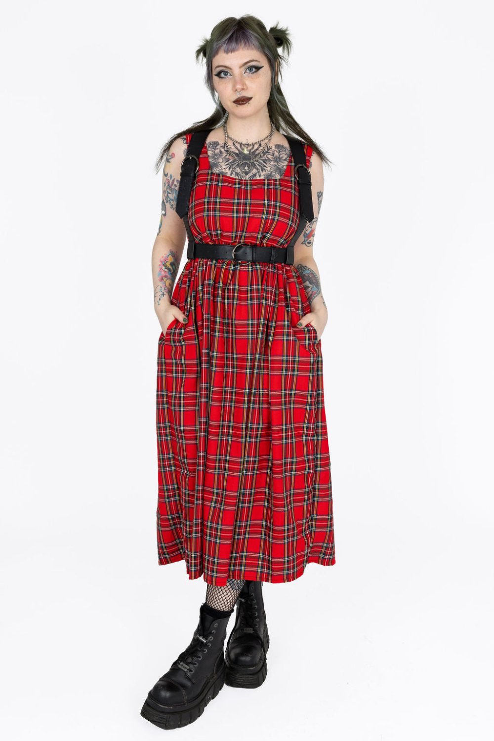 Lottie Dress in Red Tartan