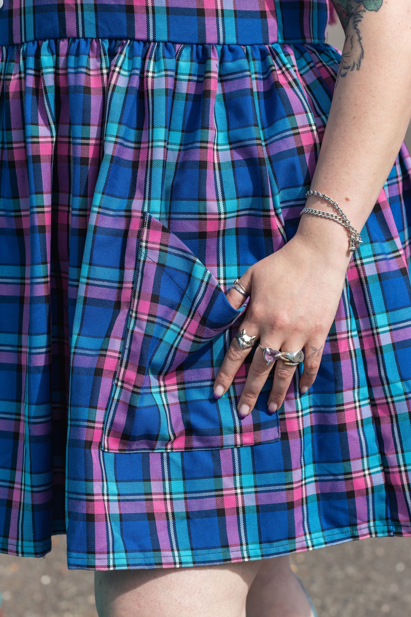 Hayley Dress in Blue Tartan